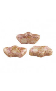 Les perles par Puca® Delos beads Opaque mix rose/gold ceramic look 03000/15695